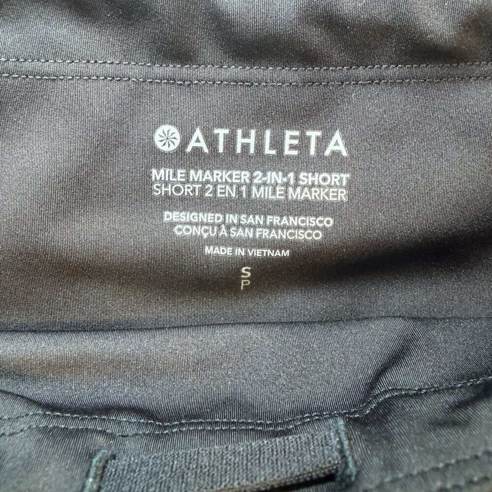 ATHLETA Mile Marker 2 in 1 Shorts Black Small - Picture 15 of 15